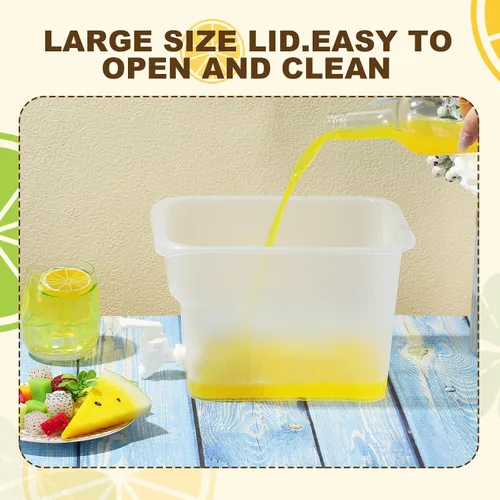 Vista 3 de Mumufy 2 dispensadores de bebidas de 1.32 galones para fiestas con grifo dispensador de bebidas de plástico para refrigerador, contenedor