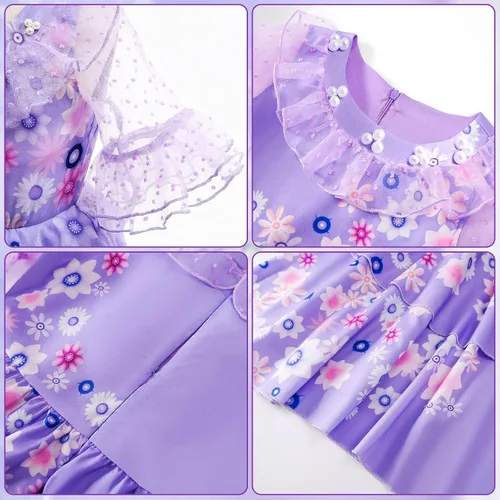 Vista 5 de Toylink Vestido de Isabella Encanto iluminado para niñas, disfraz de princesa de Halloween con accesorios de cosplay