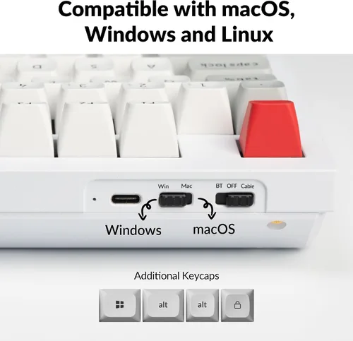 Vista 5 de Keychron Q5 Pro QMK/VIA Teclado mecánico inalámbrico personalizado, diseño de aluminio completo del 96% con perilla programable, diseño de doble