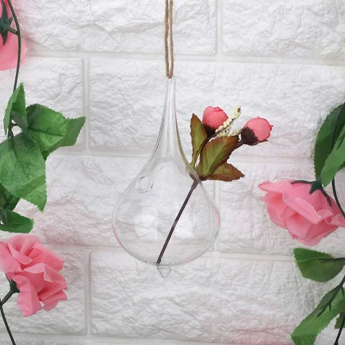 Vista 2 de 2 macetas de cristal colgantes para plantas, terrario, contenedores de vidrio colgantes para colgar en forma de lágrima, terrario, terrario