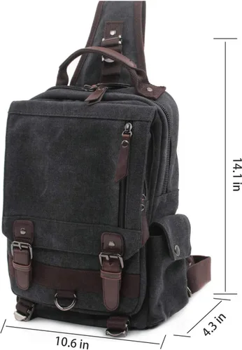 Vista 2 de Mygreen bolsa cruzada de lona, mochila de viaje