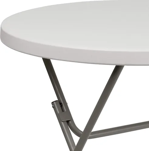 Vista 8 de Flash Furniture Kathryn - Mesa plegable redonda de plástico blanco granito de 2.63 pies