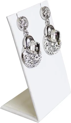 Vista 3 de MOOCA Juego de 6 piezas de cuero sintético cubierto para aretes, soporte de exhibición colgante de joyería organizador para aretes, estante colgante