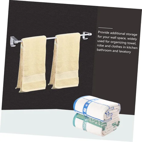 Vista 2 de Uonlytech Toallero Percha Espacio Aluminio Toallero Un Cuerpo Colgador Barra Toallero Organizador