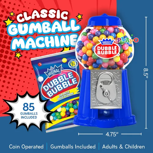 Vista 2 de Máquina de chicles para niños de 8.5" - Máquina de chicle que funciona con monedas y alcancía de juguete - Dispensador de máquina de dulces incluye
