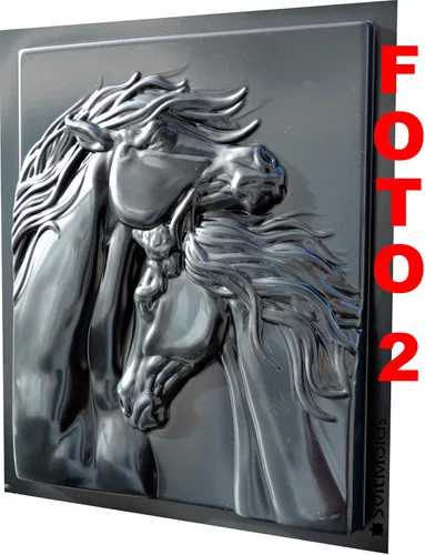 Vista 2 de SvitMolds Molde DIY Panno Panel Bas-Relief Bonito Caballo Cabeza de Corazón Placa de Hormigón Moldes Decoración Pared D82