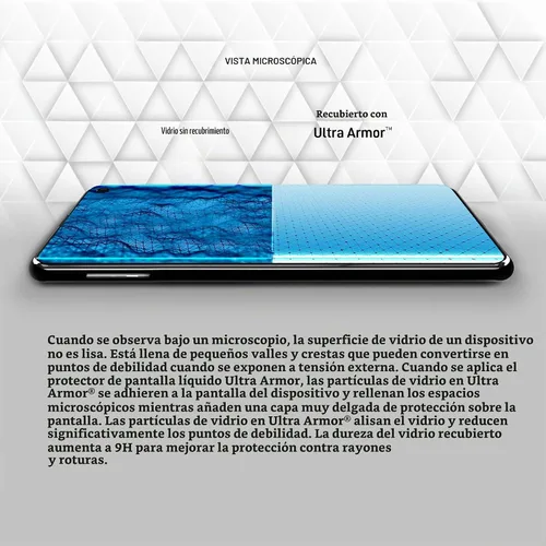 Vista 3 de ULTRA ARMOR Protector de pantalla de cristal líquido para todos los smartphones, tabletas y relojes, limpieza en nano protección - universal