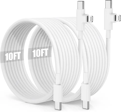 Vista 9 de Cable de carga USB C a C de 10 pies, 60W, tipo C a C, cable de carga rápido largo para Apple iPhone 17 Pro Max/17 Air/16 Pro Max/15 Plus, MacBook