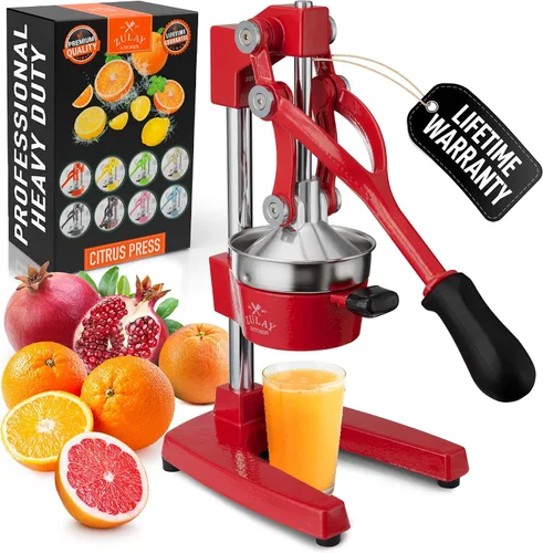 Vista 27 de Zulay Kitchen Puplerizer Exprimidor de hierro fundido 9 en 1, exprimidor manual de servicio pesado fácil de limpiar con accesorio prensatelas