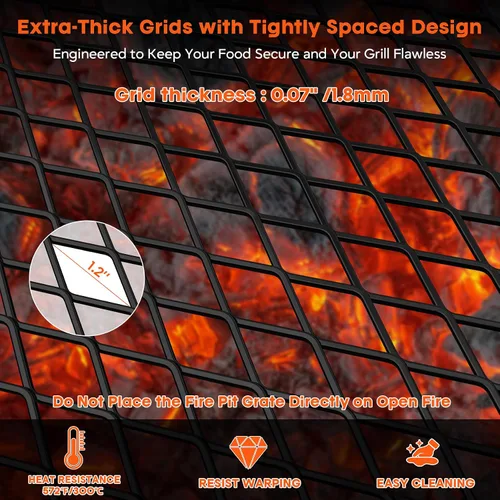 Vista 8 de onlyfire - Rejilla rectangular resistente con diseño de marcas en X