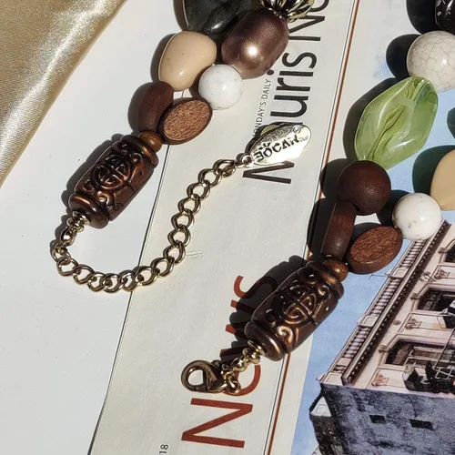 Vista 5 de BOCAR - Collar con dije a la moda con cuentas de abalorios de 2 capas para regalos de mujer