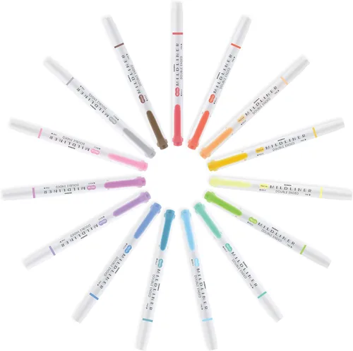 Vista 4 de Zebra Pen Mildliner - Resaltadores de doble punta, puntas anchas y finas, ideales para resaltar la Biblia, sin sangrado, suministros escolares