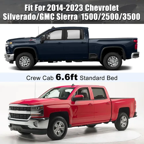 Vista 7 de Cubierta impermeable para auto compatible con Chevrolet Silverado/GMC Sierra 1500/2500/3500 Crew Cab de 6.6 pies de largo 2014-2025, cubierta