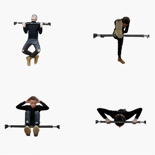 Vista 2 de Barra de entrenamiento en casa con puerta ajustable, barras horizontales para dominar, hacer ejercicio, gimnasio, barra de entrenamiento