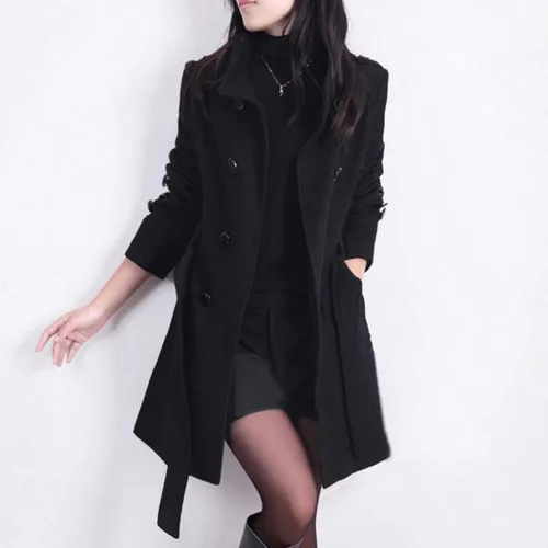 Vista 2 de LISTHA Abrigo largo para mujer, con solapa, parka, abrigo de invierno, chaqueta cálida