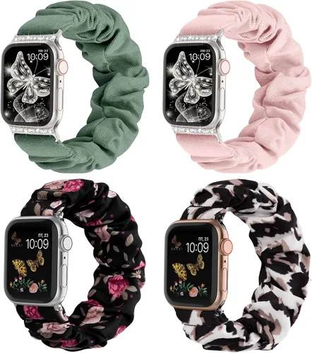 Vista 14 de Recoppa - Correa elástica compatible con Apple Watch de 1.49, 1.61, 1.65, 1.57, 1.73 y 1.77 pulgadas, con bonito estampado, banda elástica