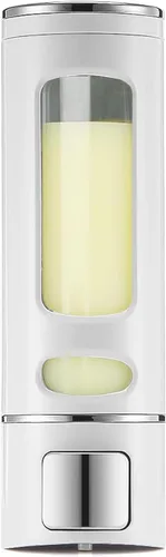 Vista 8 de Dispensador de jabón montado en la pared, bomba de ducha negra de 13.5oz/400ml, dispensador de jabón líquido recargable transparente, dispensador