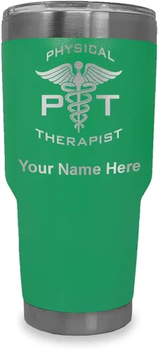 Vista 7 de LaserGram PT Physical Therapeut, vaso aislado al vacío de 20 onzas, grabado personalizado incluido (negro)