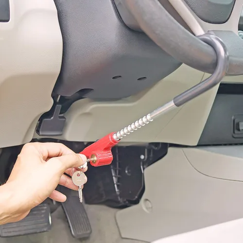 Vista 5 de Bloqueo del pedal del freno del volante: dispositivo de seguridad antirrobo universal ajustable para automóvil, camión, SUV o camioneta