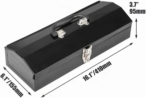 Vista 3 de Torin ATB102B - Caja de herramientas portátil de acero de 16.0 in con cierre de metal, color negro