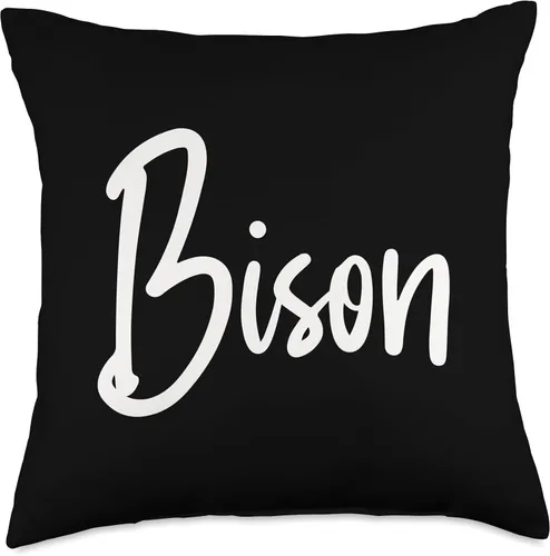 Vista 5 de Minimalist School Spirit Gear Bison-Inky Brush Script - Almohada (16 x 16 pulgadas), multicolor