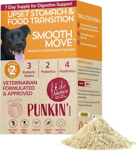 Vista 11 de Fidobiotics Good Guts Probióticos para perros – Polvo probiótico para perros para la salud digestiva, alivio de gases y heces más firmes, 3B UFC