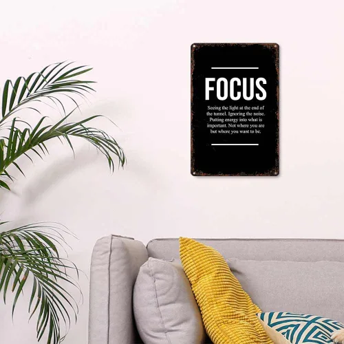 Vista 4 de KERUNSM Motivational Canvas Wall Art Black & White Inspirational Quote Funny Metal Tin Signs 8x12 Inch Aluminum Retro Poster-For Living Bathroom