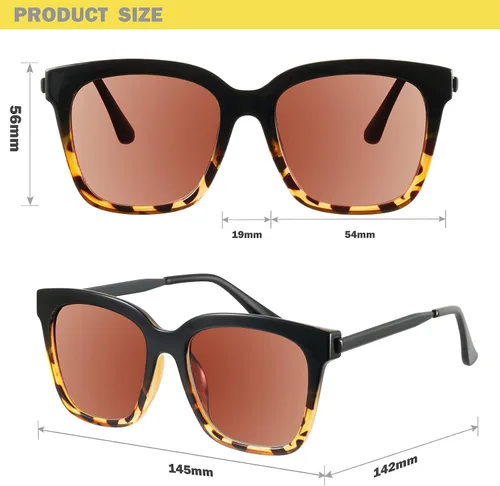Vista 5 de mosanana Gafas de sol de gran tamaño para mujer, estilo cuadrado de moda, modelo DIVA