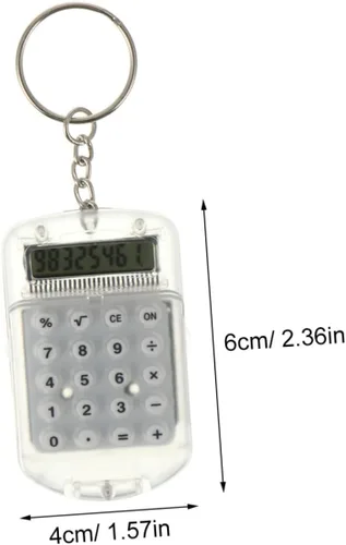 Vista 2 de Balacoo 4 mini calculadoras de llavero portátiles pequeñas calculadoras electrónicas con pantalla para uso diario, accesorios de llavero