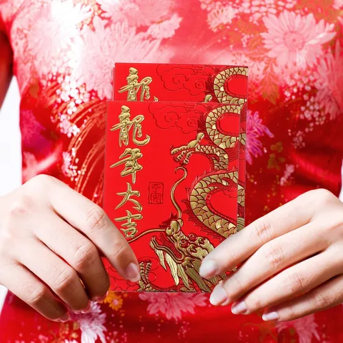 Vista 9 de Paquete de 60 sobres rojos chinos para Año Nuevo Lunar Hong Bao 2024 Año del Año del Año del Dinero para Festival de Primavera Boda Cumpleaños