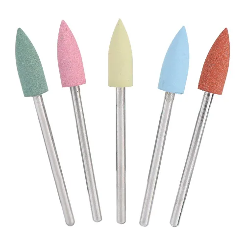 Vista 3 de Juego de 5 brocas para uñas, brocas para uñas, manicura de goma, pedicura, accesorio de rebabas para esmalte de uñas, uñas de gel acrílico, manicura