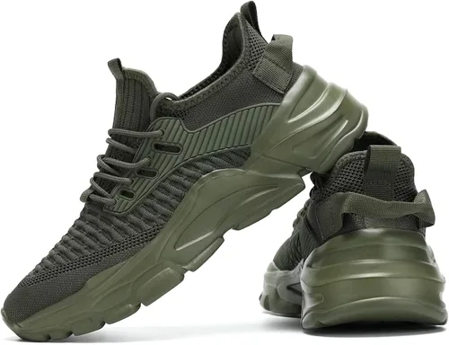 Vista 6 de Zapatos deportivos para caminar para hombre, ligeros, transpirables, informales, suela suave, cómodos, para el trabajo, gimnasio, entrenamiento