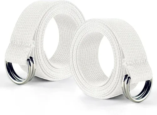 Vista 14 de Cinturón de fútbol web con dos anillos en D de acero inoxidable de 52 pies, cinturón para hombres, mujeres, niños, jóvenes, niños y niñas