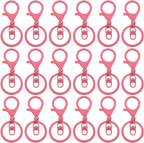Vista 13 de 30 llaveros con cierre de langosta para hacer joyas, coloridos clips de gatillo giratorios de metal con cierres giratorios, clips de gancho, anillo
