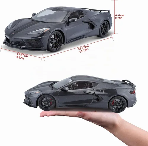 Vista 3 de Maisto 1:18 Edición Especial 2020 Chevrolet Corvette Stingray Z51 - Gris