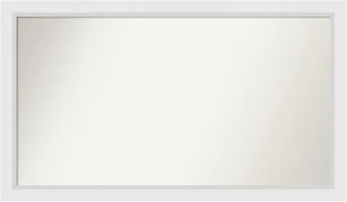 Vista 264 de Amanti Art Espejo de baño blanco para sobre el fregadero, 24 x 26 pulgadas, espejo rectangular blanco y blanco, marco de madera contemporáneo