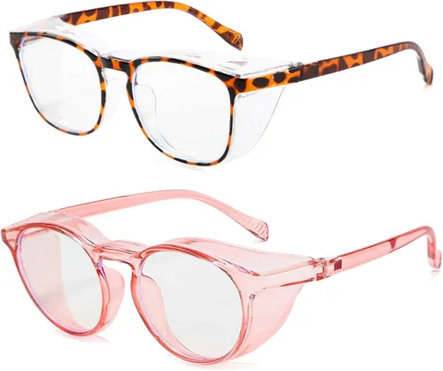Vista 11 de Gafas de seguridad anti niebla para mujeres y hombres, TR90, lentes de bloqueo de luz azul, transparentes, antiarañazos, protección UV, marco