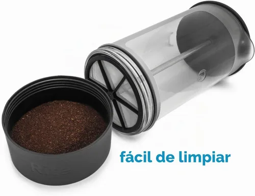 Vista 3 de Rite Press Essential Plus, cafetera de prensa francesa, termómetro integrado, temporizador de reloj de arena integrado y parte inferior fácil