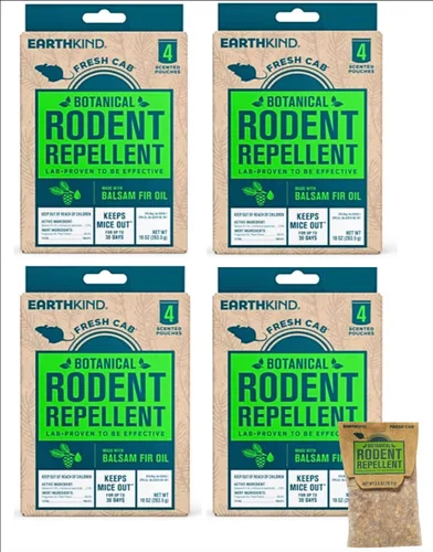 Vista 10 de EarthKind Fresh Cab - Repelente de roedores y cápsula de bolsa – Repelente botánico de roedores y ratones – Hecho con fibras vegetales y aceites