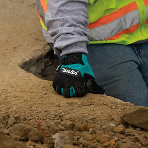 Vista 5 de Makita Guantes de trabajo unisex 100% auténticos de piel y palma