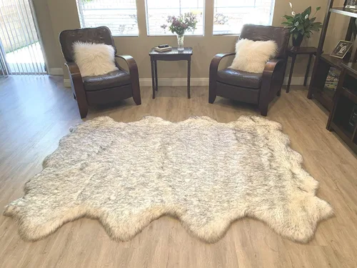 Vista 98 de LAMBZY Alfombra de pelo de oveja sintética, hipoalergénica, súper suave, sedosa para sala de estar, habitación de los niños, sofá