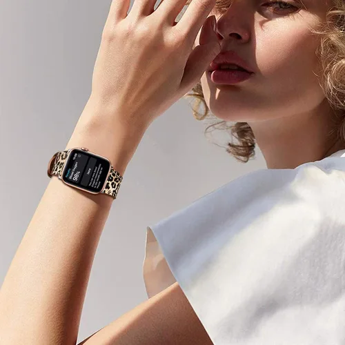 Vista 4 de FINTIE Correas compatibles con Apple Watch, correa de repuesto de cuero genuino para iWatch