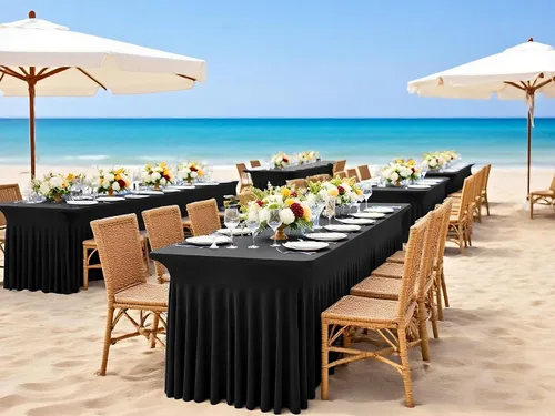 Vista 6 de 2 Packs Black Spandex Table Clothes for 6 Foot Rectangle Tables, Wrinkle Resistant Fitted Tables Cover, Washable Stretch Table Skirts for Weddings