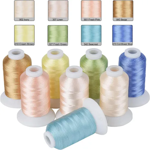 Vista 12 de Simthread Hilo de bordado azul – 8 tonos compatibles con colores Madeira, 550 yardas cada uno, poliéster 40WT, para Brother, Babylock, Janome