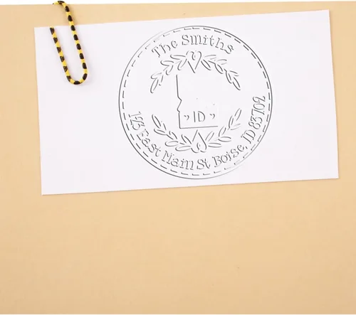Vista 292 de Alabama State Wreath - Sello de sello de dirección personalizado para invitaciones de fiesta, tarjetas de vacaciones y decoración del hogar Sello