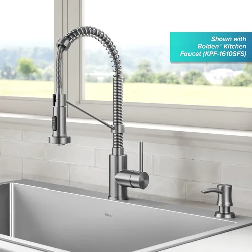 Vista 3 de Dispensador de jabón y loción de cocina Kraus en acero inoxidable libre de manchas, KSD-54SFS Acero inoxidable sin manchas.