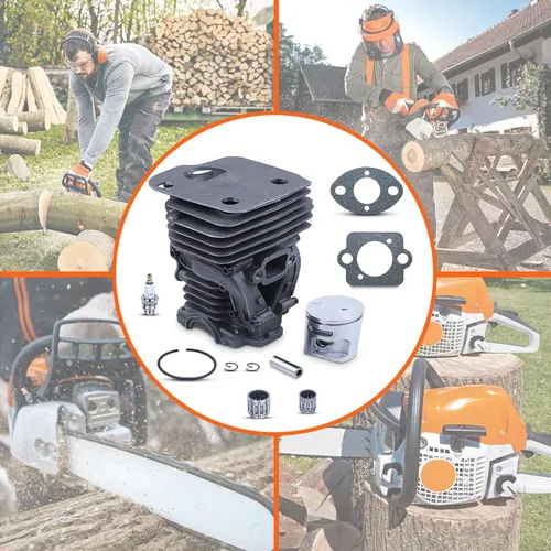 Vista 6 de Kit de anillo de pistón de cilindro de 1.732 in para JONSERED CS 2245 CS2250 S para Husqvarna 445 450 450e, cilindro, pistón, pasador, anillo