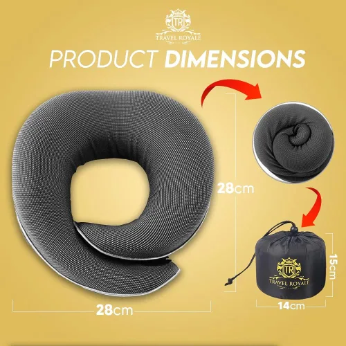 Vista 8 de Almohada para el cuello, cabeza, barbilla, cuello, almohada de apoyo de 360° ajustable, almohada de espuma viscoelástica 100% pura para aviones