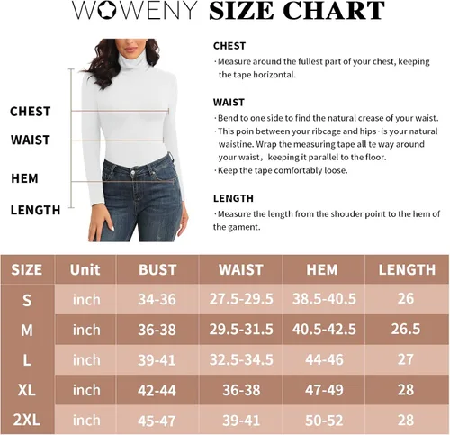Vista 5 de WOWENY Camisas térmicas de manga larga con cuello alto para mujer, ajuste delgado, capa base suave, ropa
