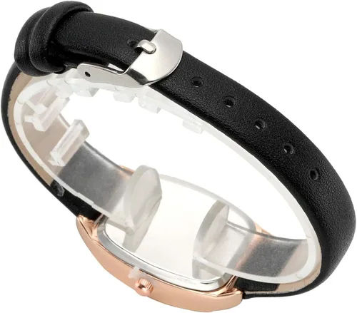 Vista 2 de Top Plaza Reloj de pulsera de cuero para mujer rectangular elegante simple analógico de cuarzo para mujer